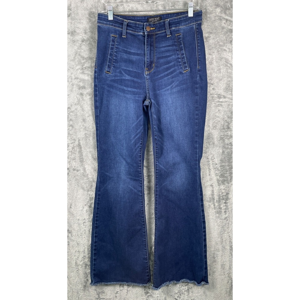 Judy Blue Flare Leg Jeans Womens 9 29 Blue Stretch Denim‎ Retro Boho Festival